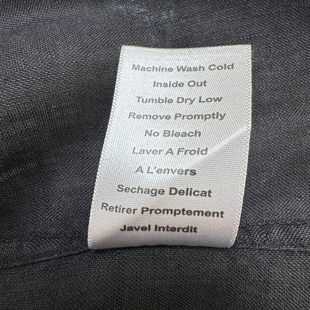 Grayson The Hero Button Up Women Medium Black 100% Linen Long Sleeve Shirt - Picture 3 of 7